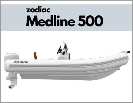 Vista lateral del modelo Zodiac Medline 500 embarcación semirrígida